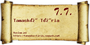 Tamaskó Tíria névjegykártya